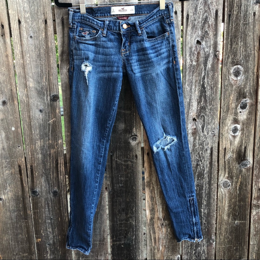 Hollister skinny ankle zipper jeans